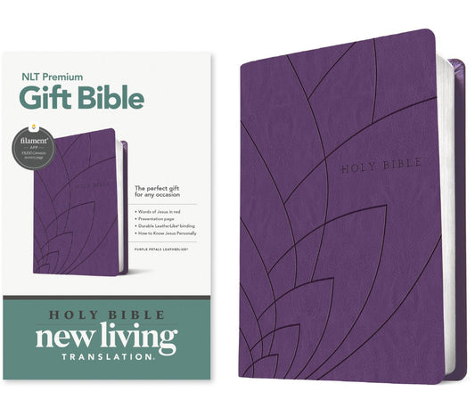 NLT Premium Gift Bible, Filament Enabled, Purple - Re-vived