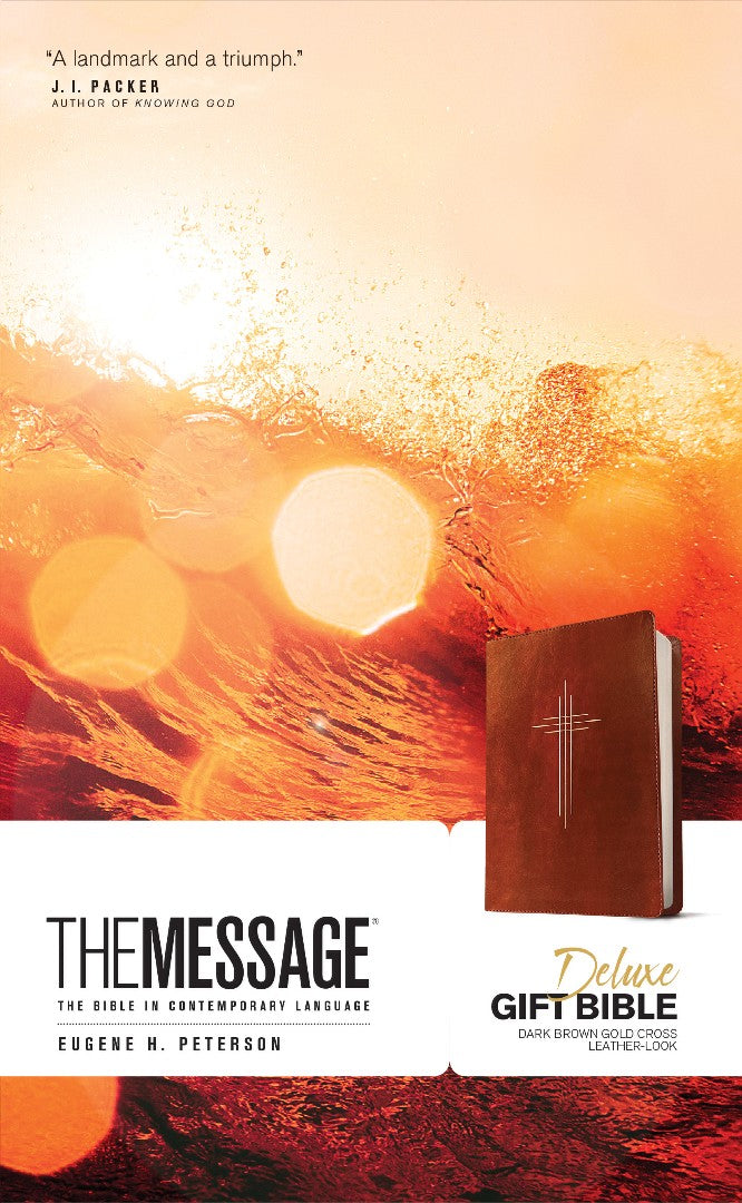 Message Deluxe Gift Bible, Dark Brown Gold - Re-vived