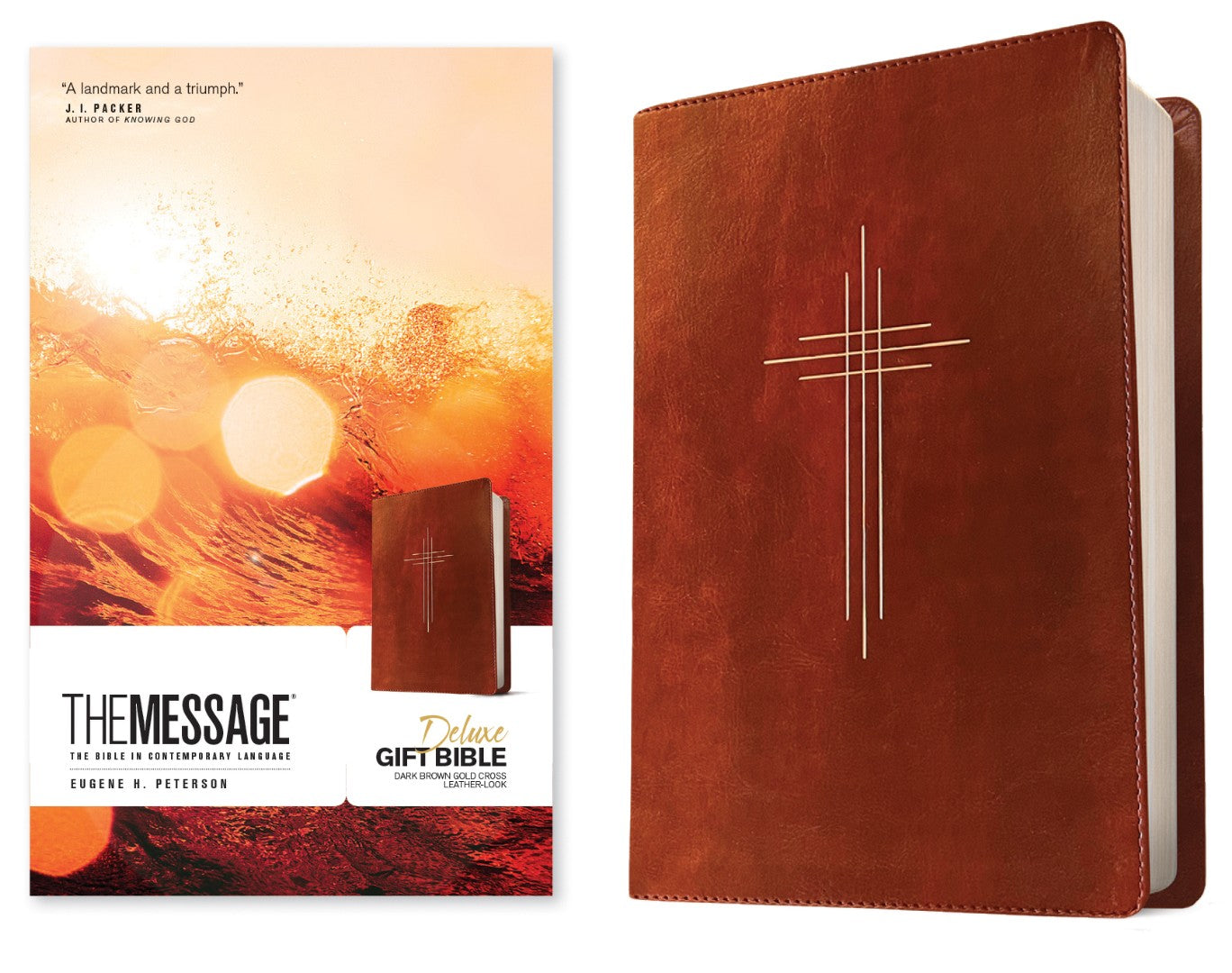Message Deluxe Gift Bible, Dark Brown Gold - Re-vived