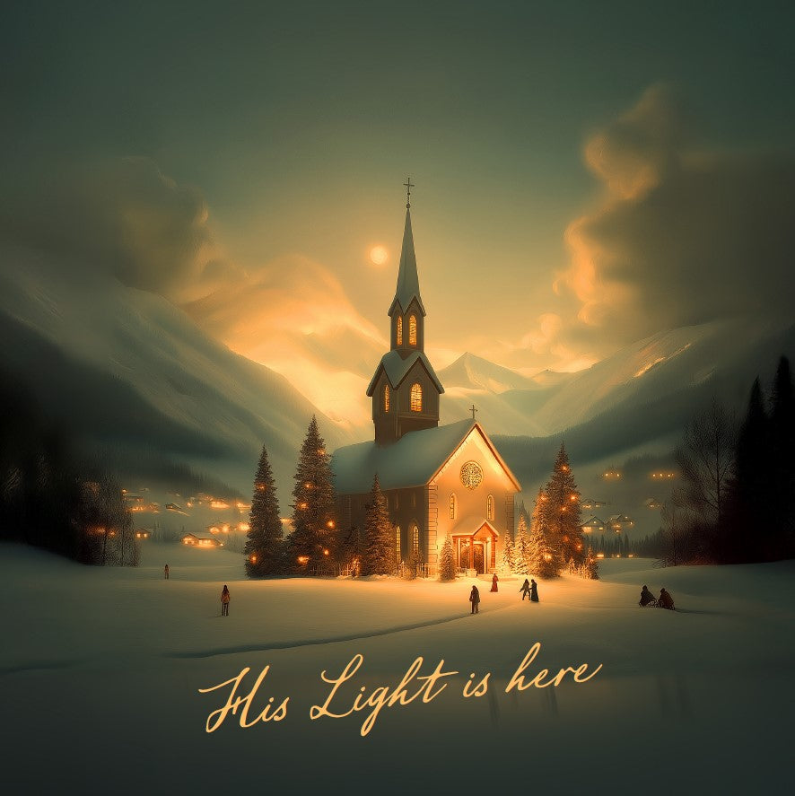 His Light is Here Christmas Card - Re-vived
