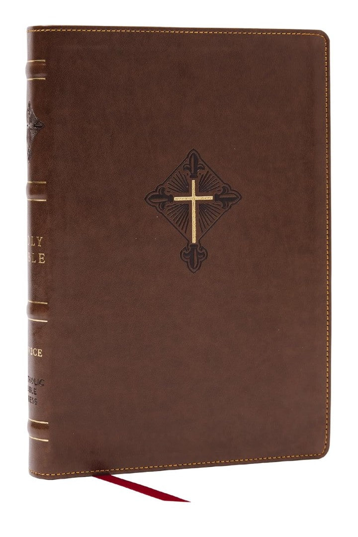 RSV2CE Thinline Large Print Catholic Bible, Brown - Re-vived