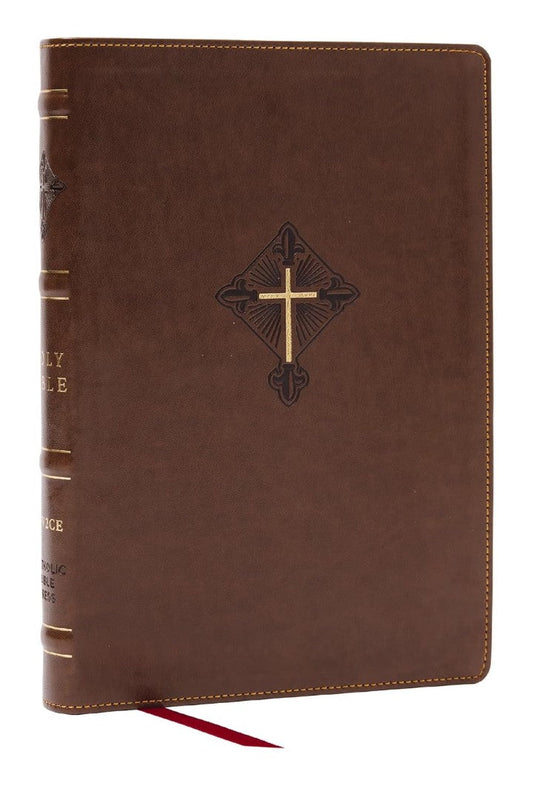 RSV2CE Thinline Large Print Catholic Bible, Brown - Re-vived