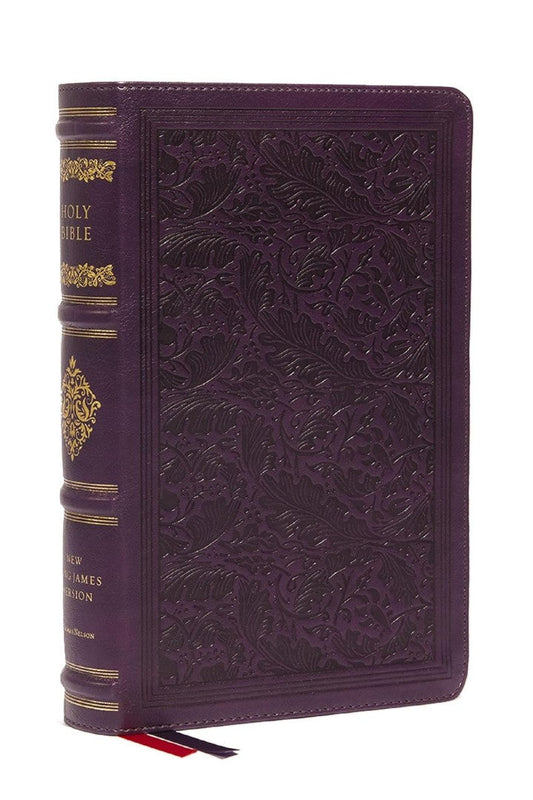NKJV Large Print Reference Bible, Purple Leathersoft - Re-vived