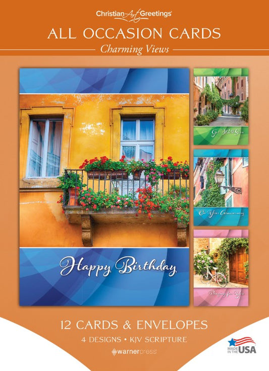 Charming Views All Occasion Boxed Cards (pack of 12) - Re-vived
