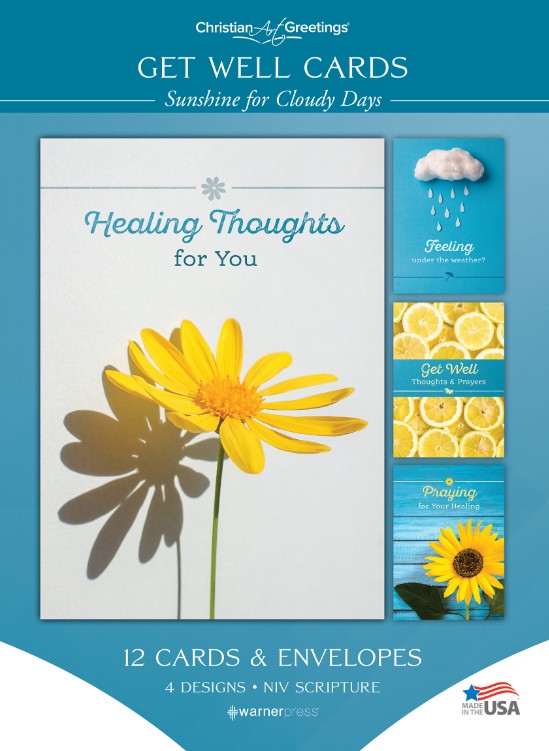 Sunshine for Cloudy Days Get Well Boxed Cards (pack of 12) - Re-vived