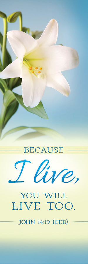 Because I Live Easter Bookmark (pack of 25) - Re-vived