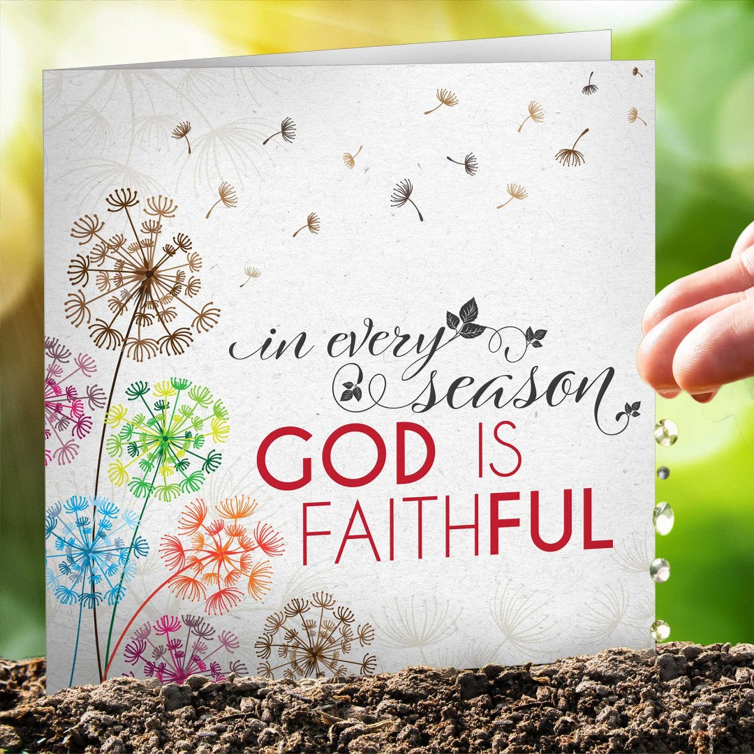 God Is Faithful Seeded Card - Re-vived