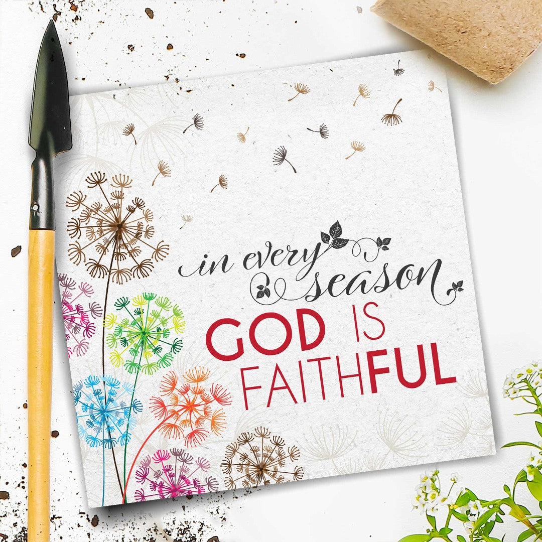 God Is Faithful Seeded Card - Re-vived