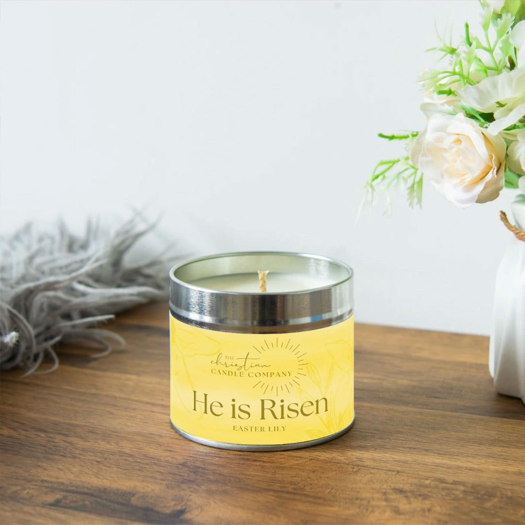 He Is Risen - Easter Lily Scented Candle In A Tin - Re-vived