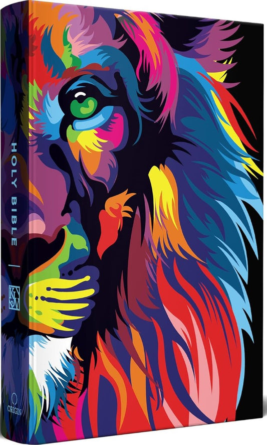 KJV Holy Bible, Multi Color Lion of Judah, Large Print - Re-vived