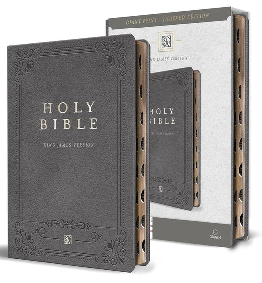 KJV Holy Bible, Giant Print Thinline Large Format, Gray - Re-vived