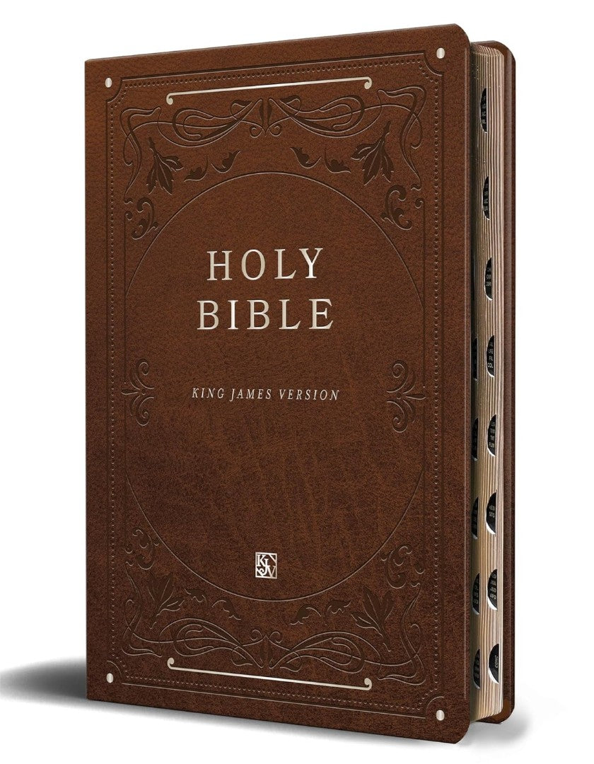 KJV Holy Bible, Giant Print Thinline Large Format, Brown - Re-vived