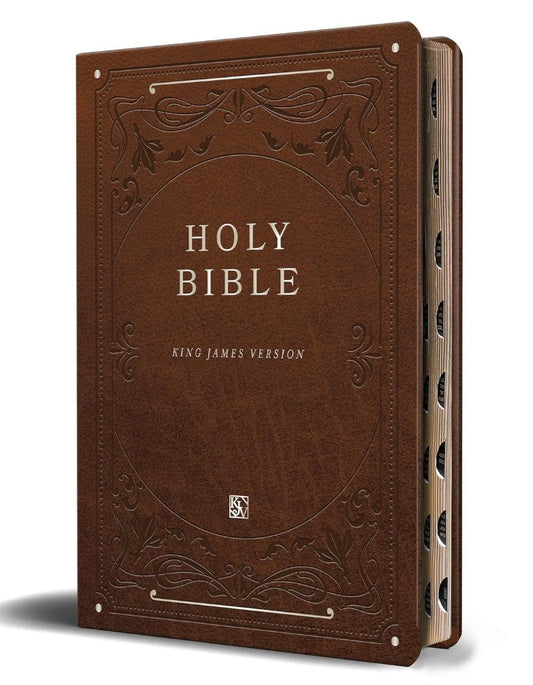 KJV Holy Bible, Giant Print Thinline Large Format, Brown - Re-vived