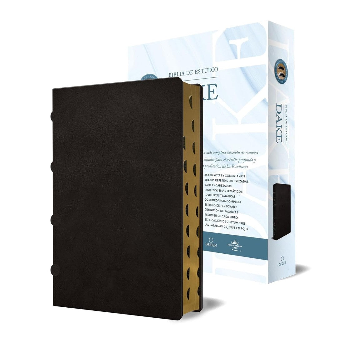 RVR 1960 Biblia De Estudio Dake, Tamaño Grande, Piel Negra - Re-vived