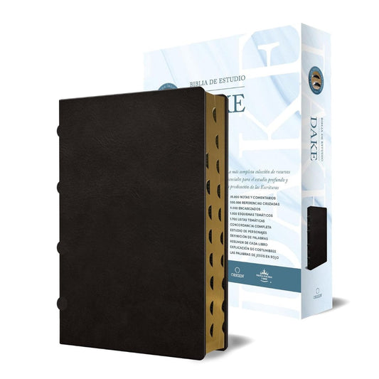 RVR 1960 Biblia De Estudio Dake, Tamaño Grande, Piel Negra - Re-vived