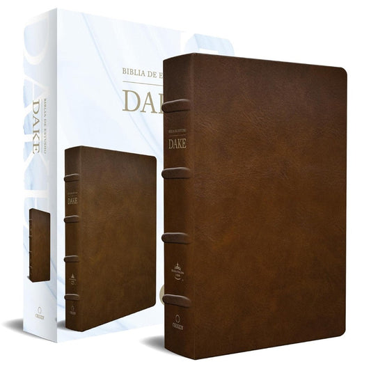 Rvr 1960 Biblia De Estudio Dake, Tamaño Grande, Piel Marrón - Re-vived