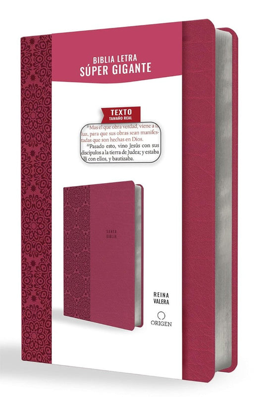 Biblia Reina Valera Letra Súper Gigante, Símil Piel Fucsia - Re-vived