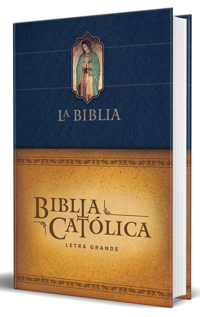 Biblia Católica Letra Grande, Tapa Dura Azul - Re-vived