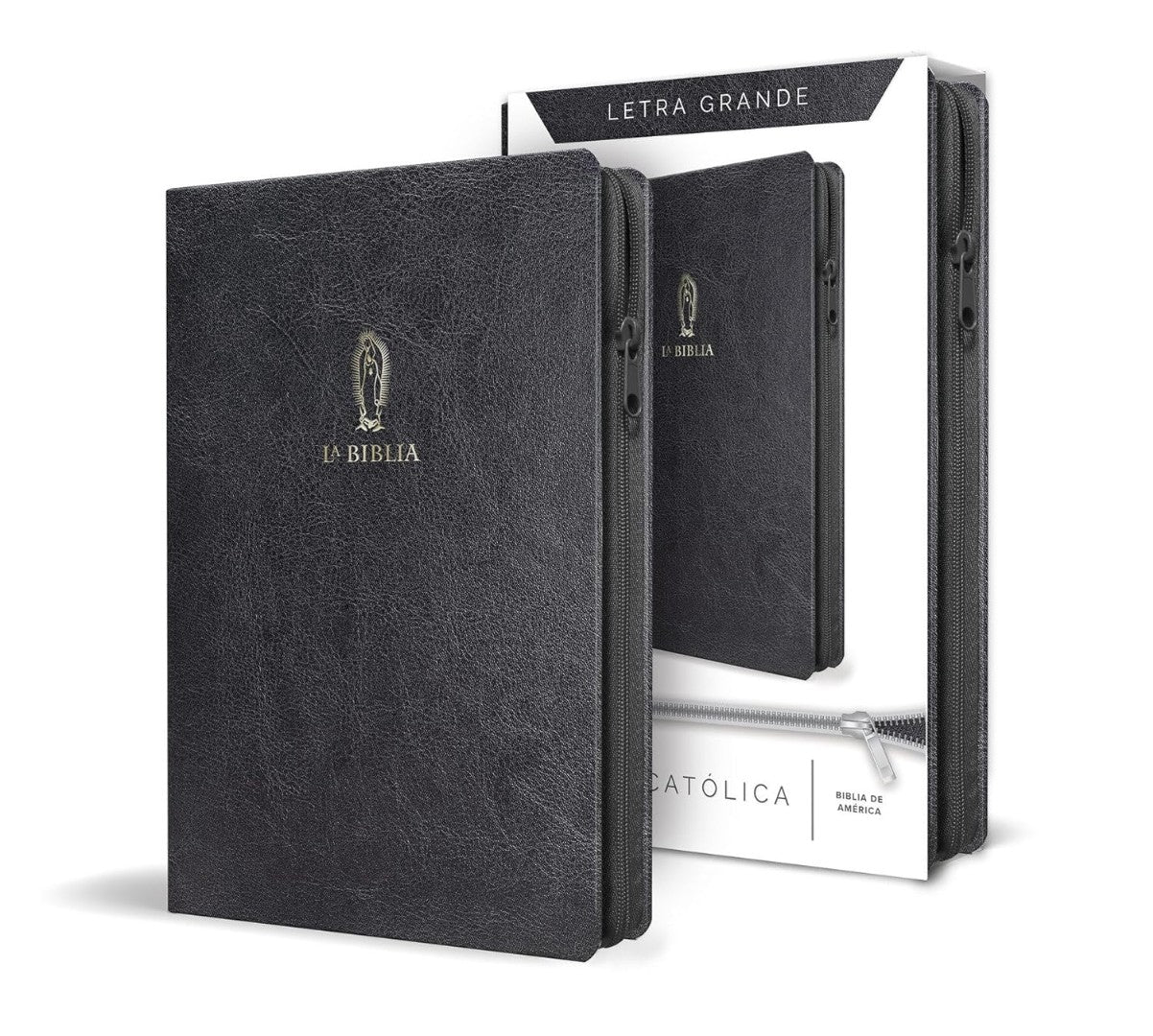 La Biblia Católica Letra y Tamaño Grande. Símil Piel Negra - Re-vived