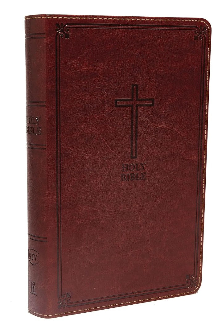 KJV Holy Bible: Deluxe Gift, Brown Leathersoft, Red Letter - Re-vived