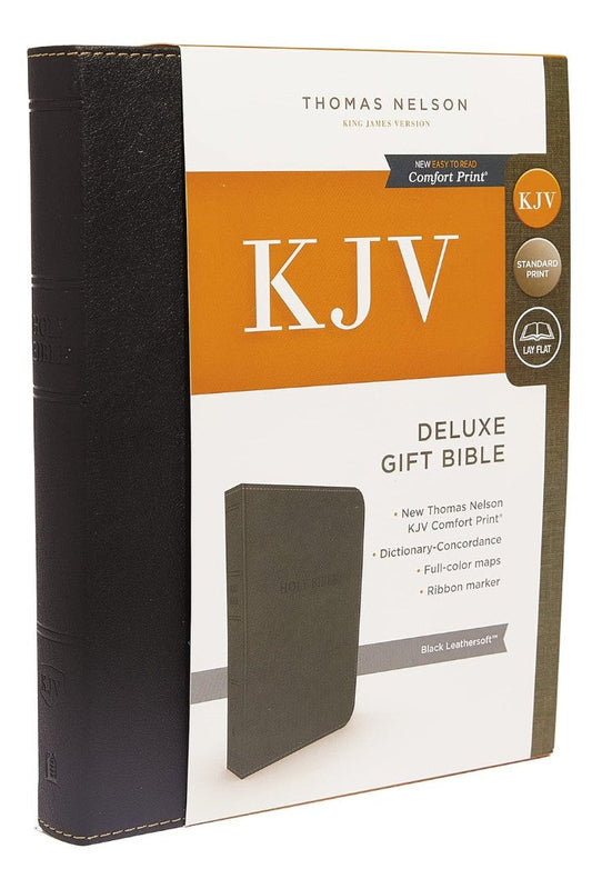 KJV Holy Bible: Deluxe Gift, Black Leathersoft, Red Letter - Re-vived