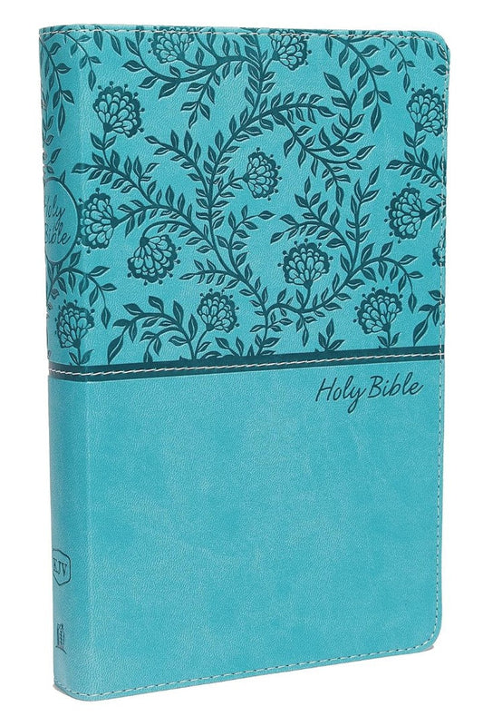 KJV Holy Bible: Deluxe Gift, Teal Leathersoft, Red Letter - Re-vived