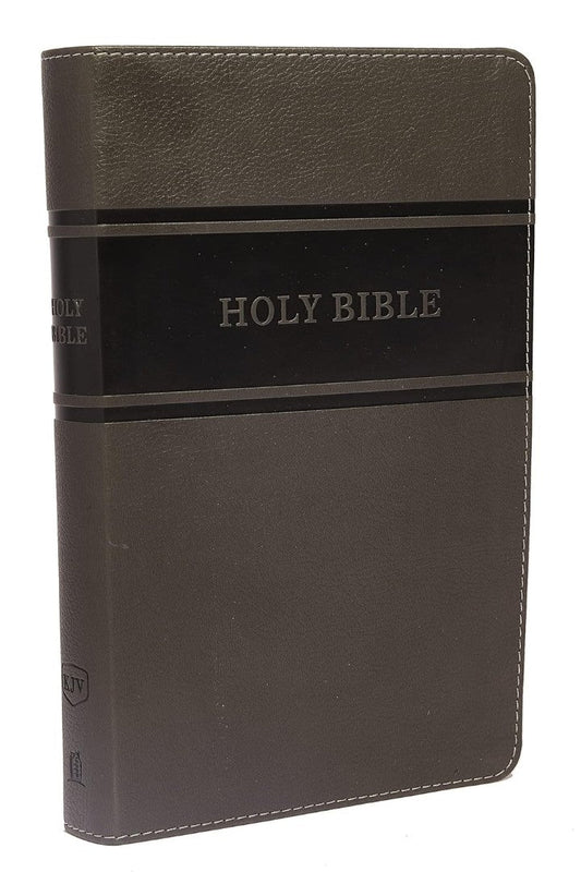 KJV Holy Bible: Deluxe Gift, Gray Leathersoft, Red Letter - Re-vived