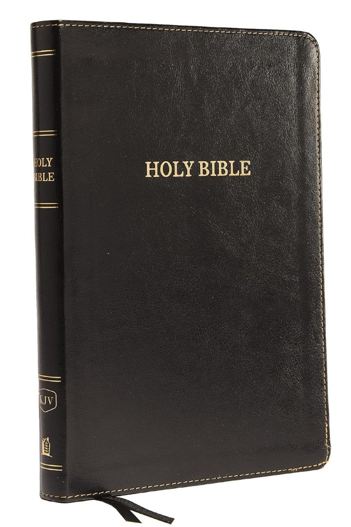 KJV Holy Bible Large Print Thinline, Black, Red Letter - Re-vived
