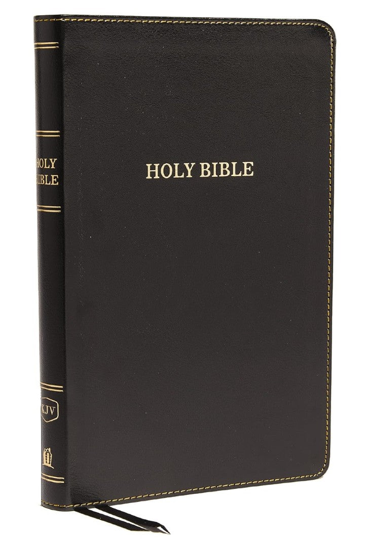 KJV Holy Bible Thinline, Black Leathersoft, Red Letter - Re-vived