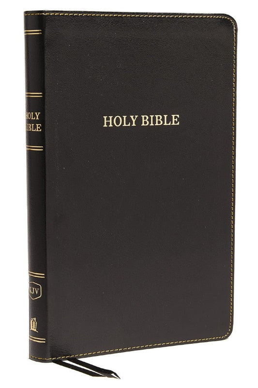 KJV Holy Bible Thinline, Black Leathersoft, Red Letter - Re-vived