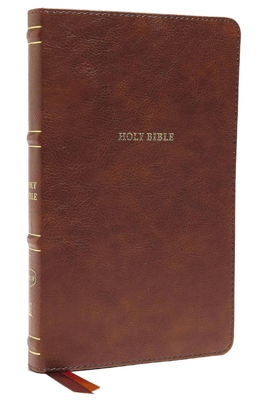 NKJV Thinline Bible, Brown, Thumb Indexed, Red Letter - Re-vived