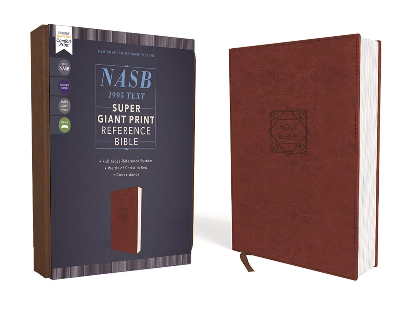 NASB Super Giant Print Reference Bible, Leathersoft, Brown, - Re-vived