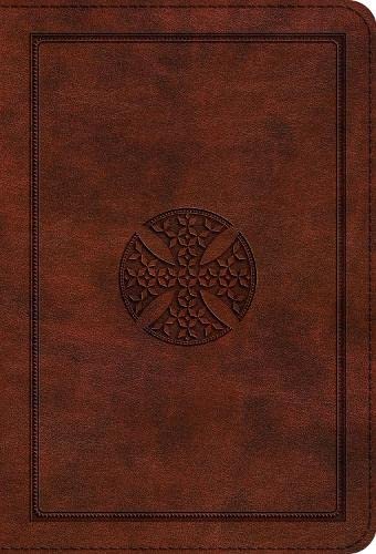 ESV Large Print Compact Bible, Brown, Mosaic Cross - Re-vived