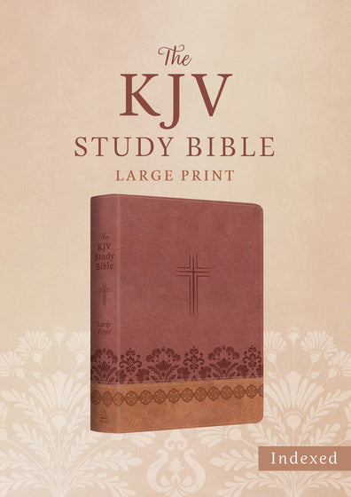 KJV Study Bible, Large Print (Indexed) Rose & Chestnut - Re-vived