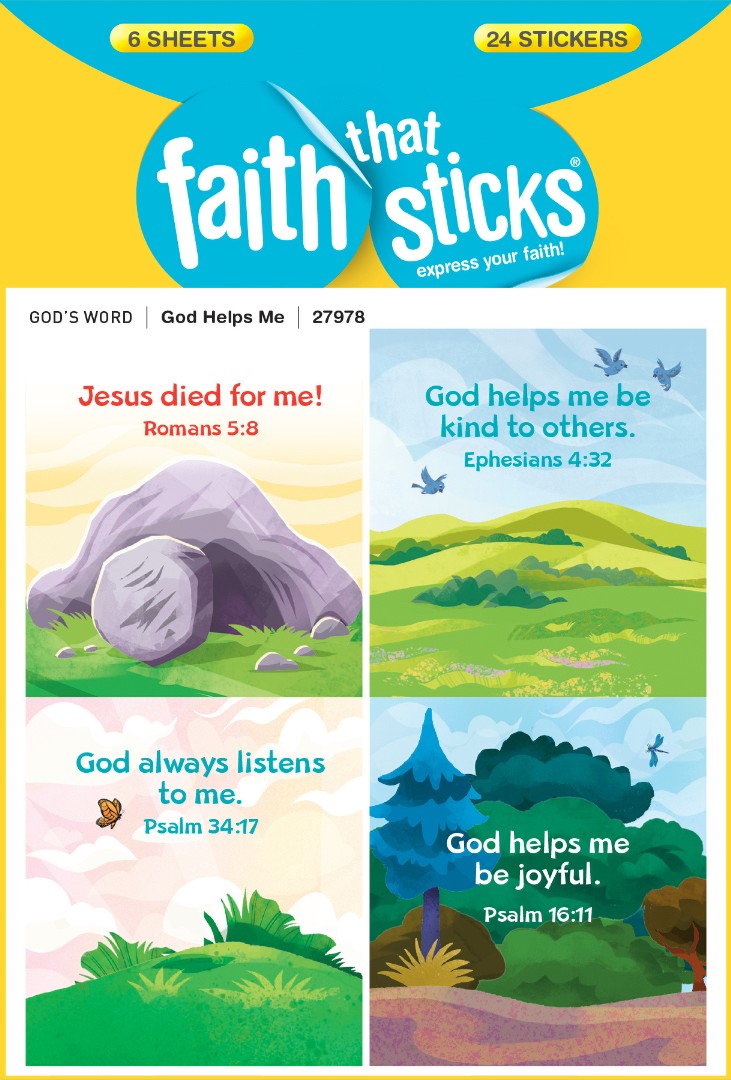Go Bible: God Helps Me - Faith That Sticks Stickers - Re-vived