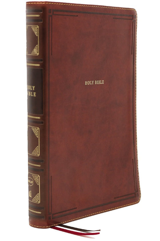 NKJV, Thinline Bible, Large Print, Leathersoft, Brown - Re-vived
