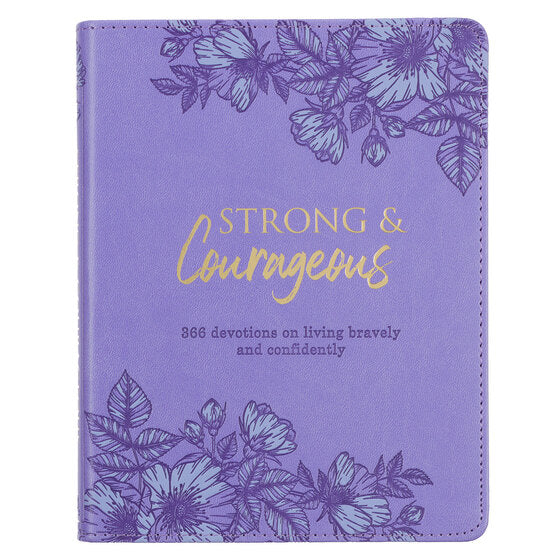 Strong And Courageous Purple Faux Leather Devotional - Re-vived