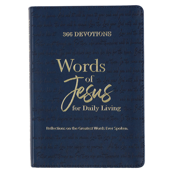 Words Of Jesus For Daily Living Blue Faux Leather Devotional - Re-vived