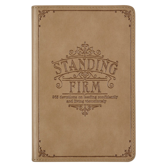 Standing Firm Tan Faux Leather Daily Devotional - Re-vived