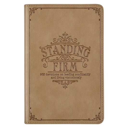 Standing Firm Tan Faux Leather Daily Devotional - Re-vived