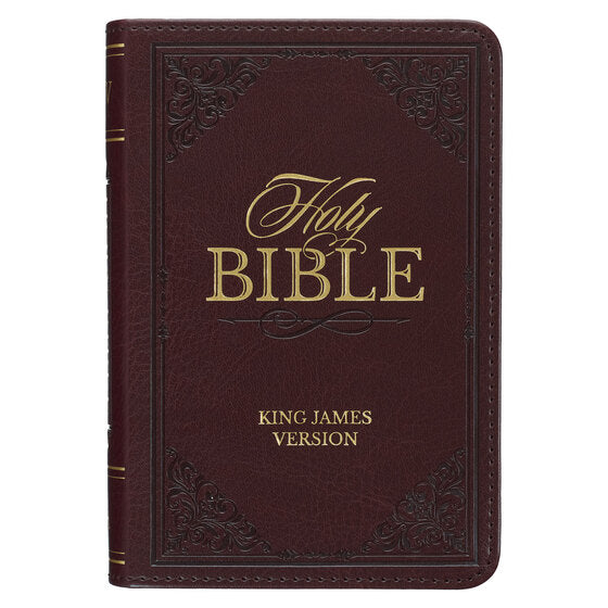 Burgundy Faux Leather King James Version Pocket Bible - Re-vived