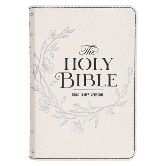 Pearlised White Large Print Compact King James Version Bible - Re-vived