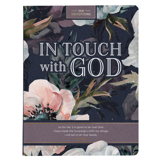 In Touch With God Pink Floral Softcover Devotional - Re-vived