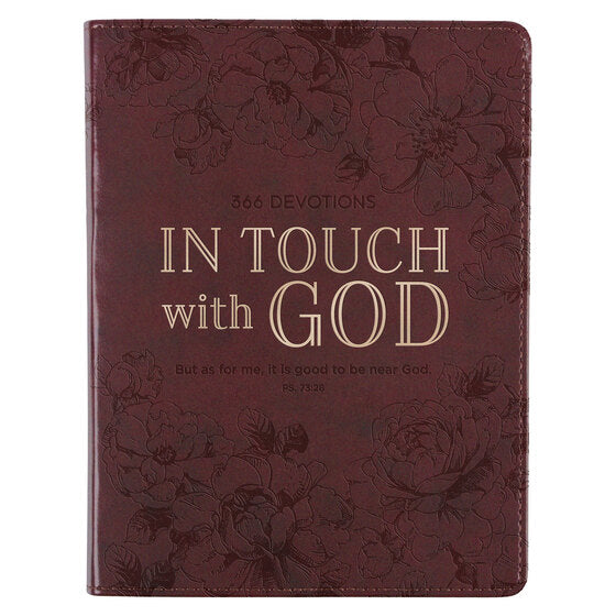 In Touch With God Maroon Faux Leather Devotional - Re-vived