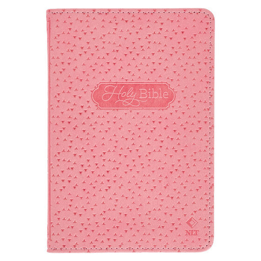 Pink Faux Leather NLT New Testament Keepsake Bible For Girls - Re-vived