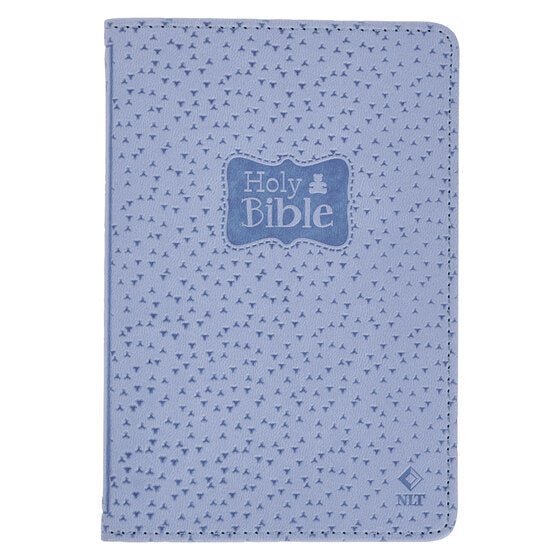 Blue Faux Leather NLT New Testament Keepsake Bible For Boys - Re-vived