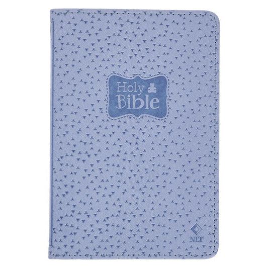 Blue Faux Leather NLT New Testament Keepsake Bible For Boys - Re-vived