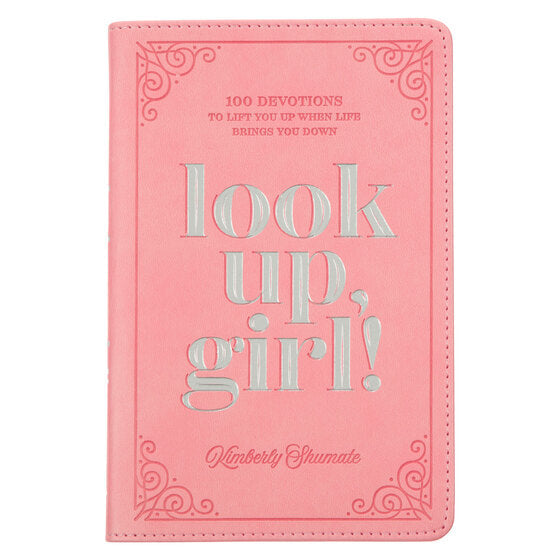 Look Up, Girl! Pink Faux Leather Devotional - Re-vived