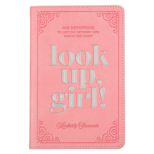 Look Up, Girl! Pink Faux Leather Devotional - Re-vived