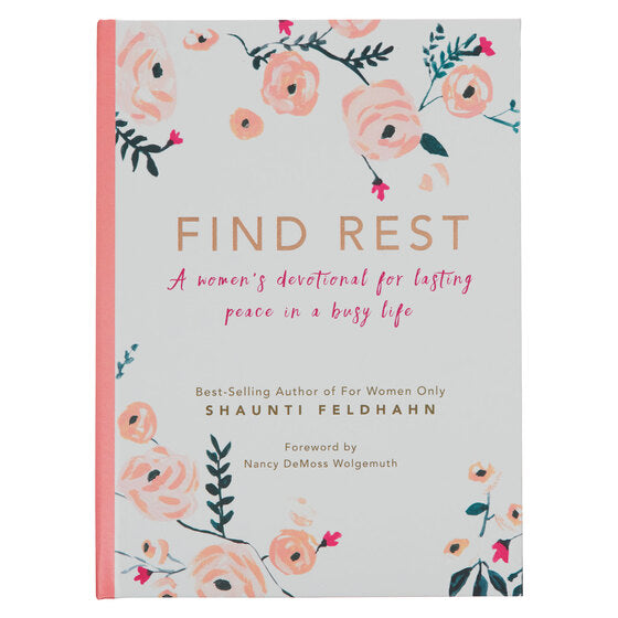 Find Rest Pink Floral Hardcover Devotional - Re-vived